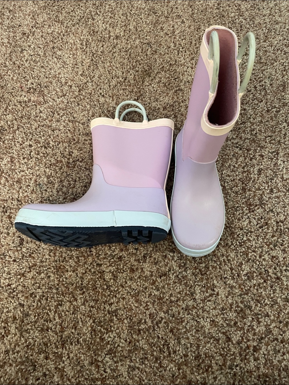 Target Kids Pink Rain Boots with Pull Handles size 12